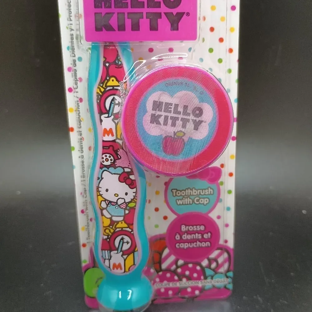 HELLO Kitty standing toothbrush with travel cap head cover included